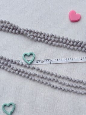 Handmade Faceted Gray Bead Necklace